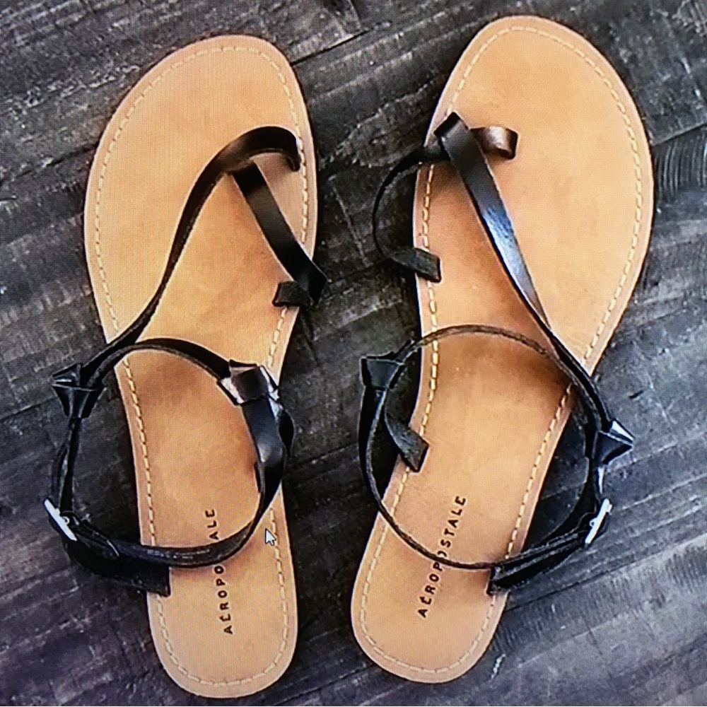 Aeropostale Women's Black Strappy Sandals Size 10 NWOB - Picture 1 of 4